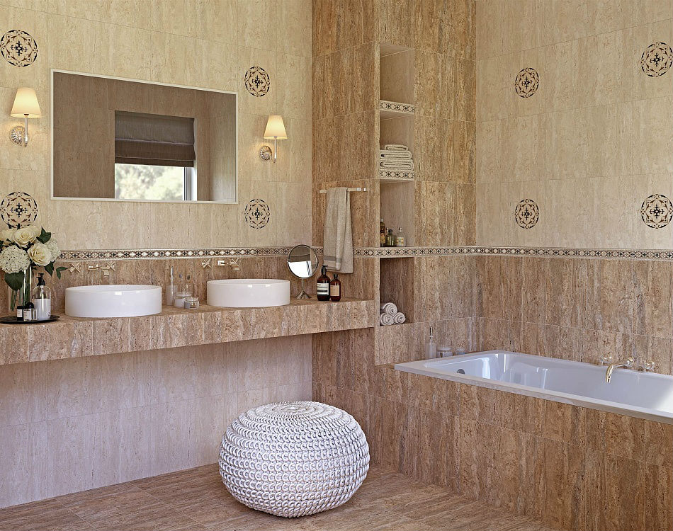Плитка пальмира в интерьере ванной фото