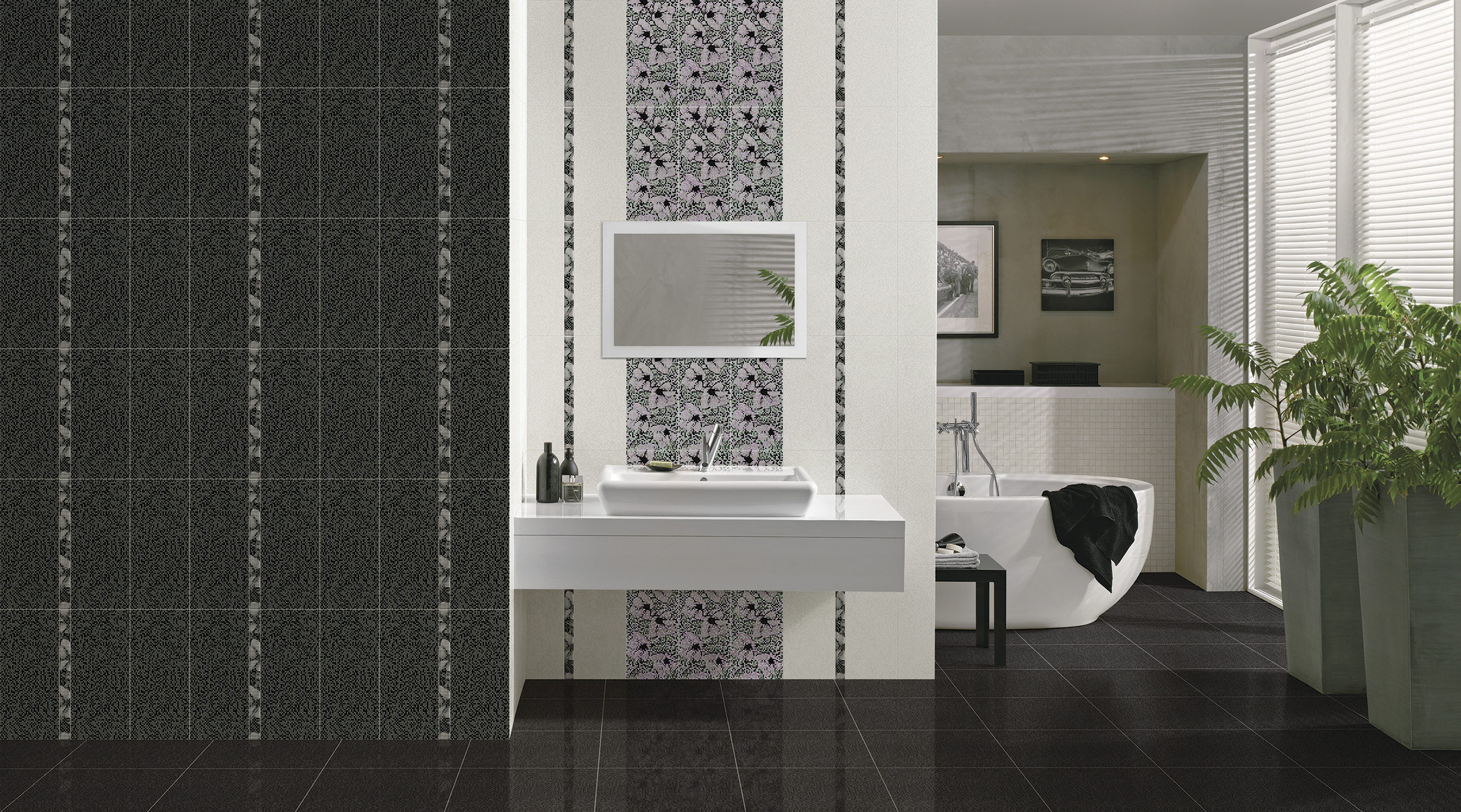 BlackWhite Плитка настенная черная (BWG231R) 20x44 Cersanit купить по цене 676 