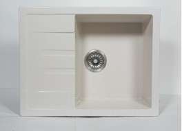 Мойка Alcora Амина 640*505 мм, матовая, белый крап с сифоном