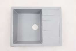 Мойка Alcora Амина 640*505 мм, матовая, серый с сифоном
