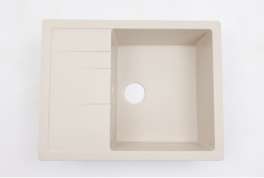 Мойка Alcora Амина 640*505 мм, матовая, бежевый с сифоном