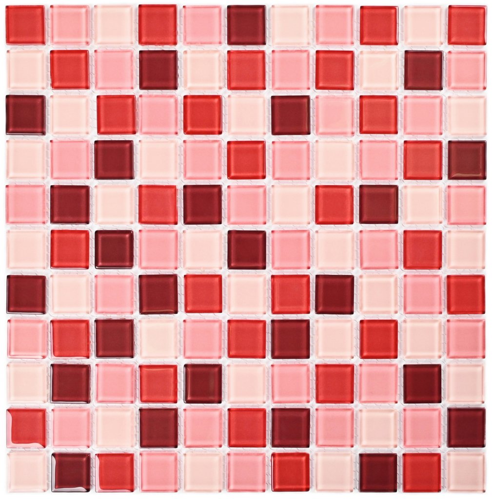 Плитка декоративная стеклянная Plum mix/Сливовый микс 4*25*25 300*300