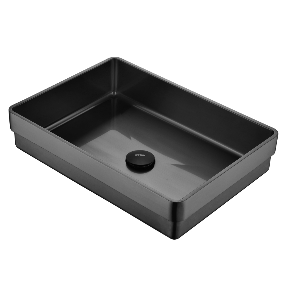 Раковина встраиваемая сверху ABBER Wasser Kreis AF2401GM оружейная сталь арт. 124029