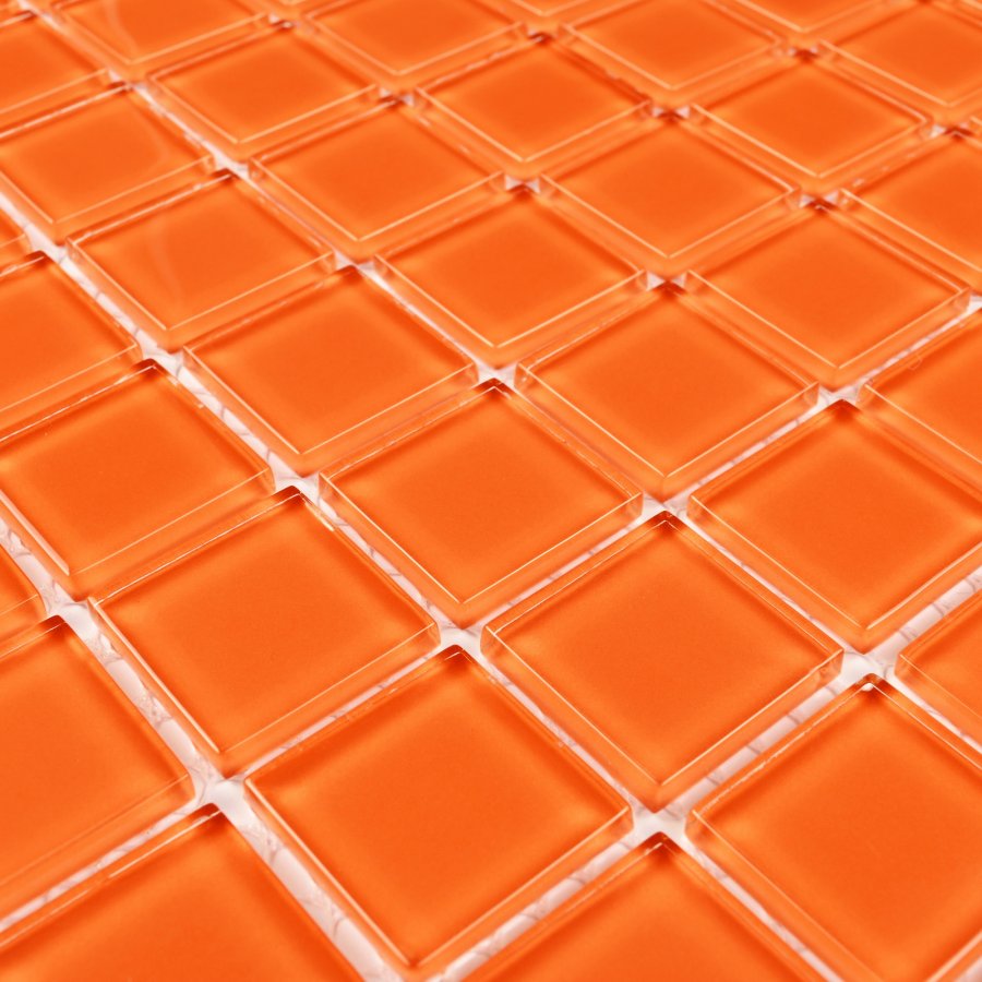 Плитка декоративная стеклянная Orange glass/Оранжевое стекло 4*25*25 300*300
