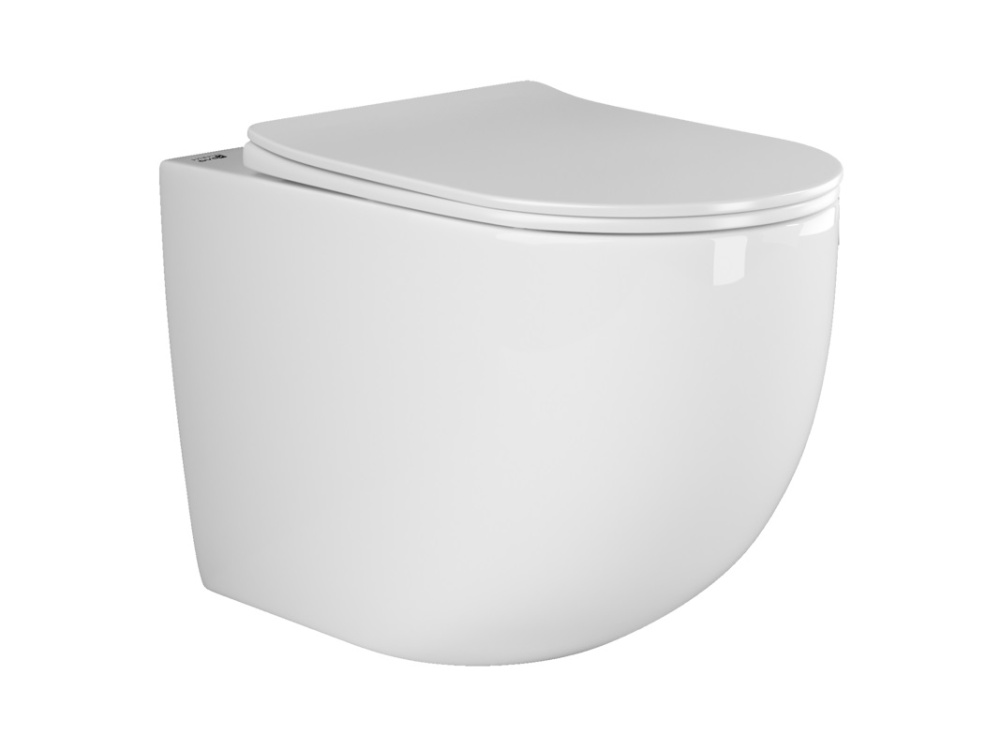 CERAMICANOVA MIA Унитаз напольный приставной Rimless, с крепежом, сиденье-крышка микролифт, белый арт. 77547