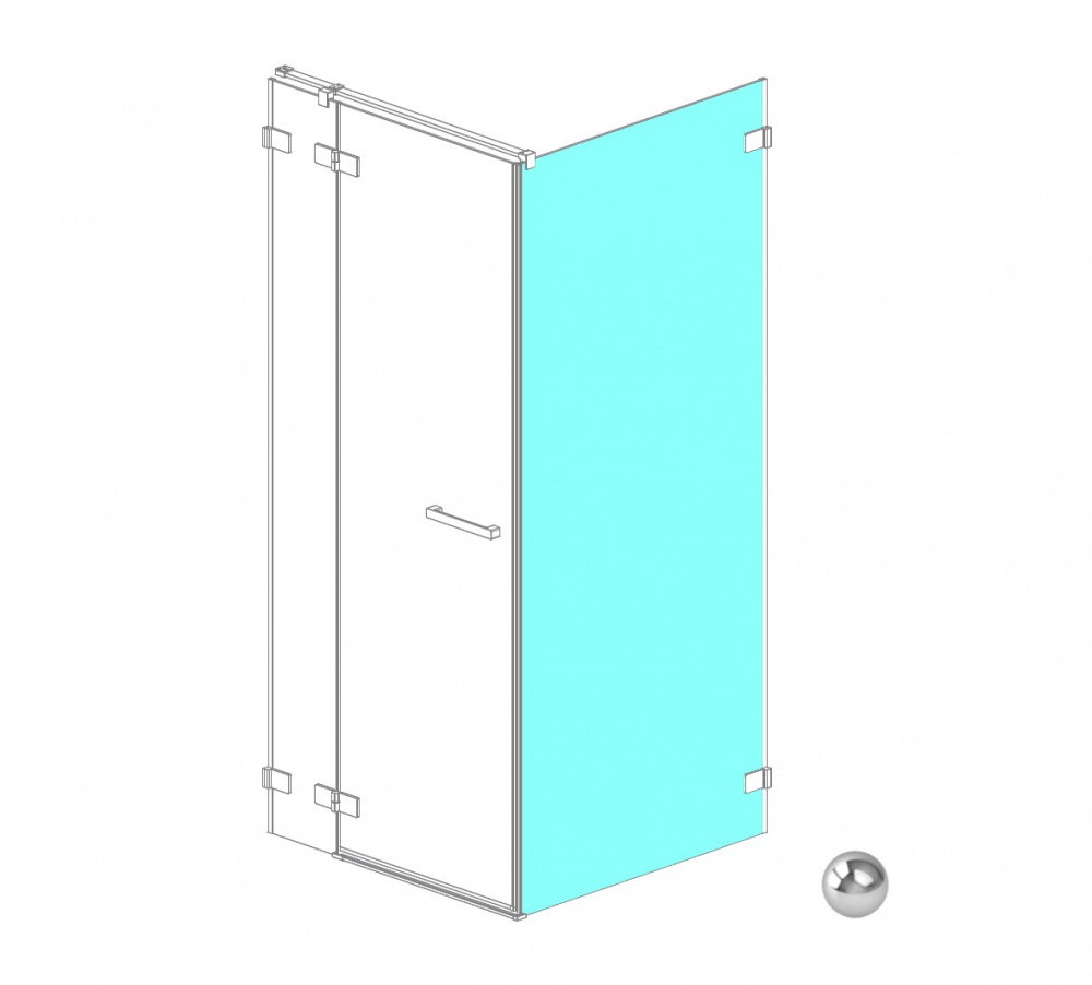 RADAWAY EUPHORIA S1 100 Боковая стенка для двери, 973-983xH2000 мм, хром/прозрачное