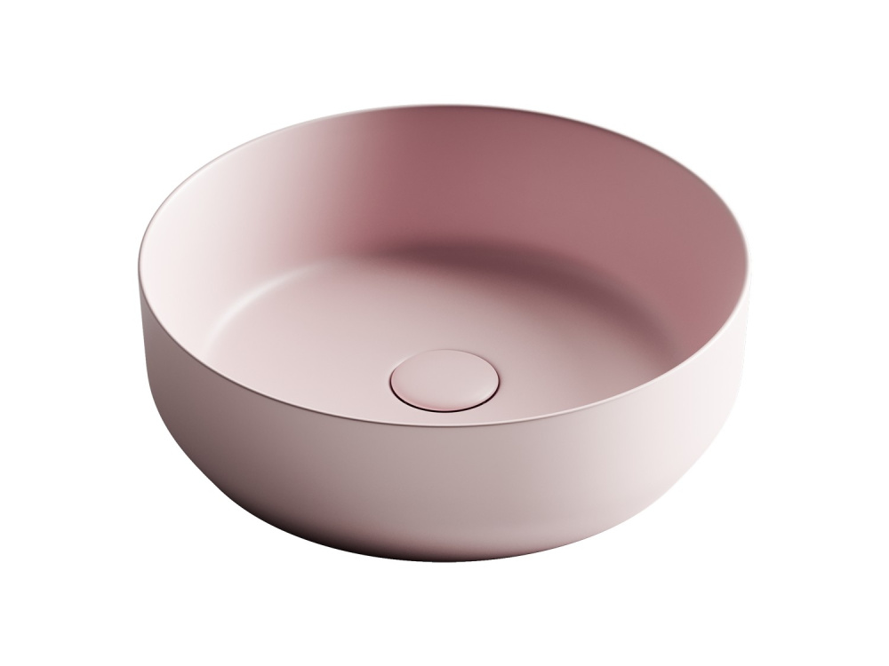 CERAMICANOVA Element Раковина накладная круглая 390х390хH120 мм, розовый матовый
