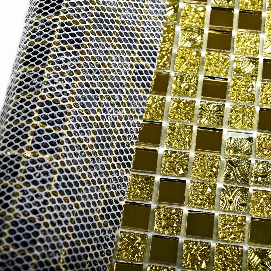 Плитка декоративная стеклянная Mirror gold/Зеркальное золото 300*300