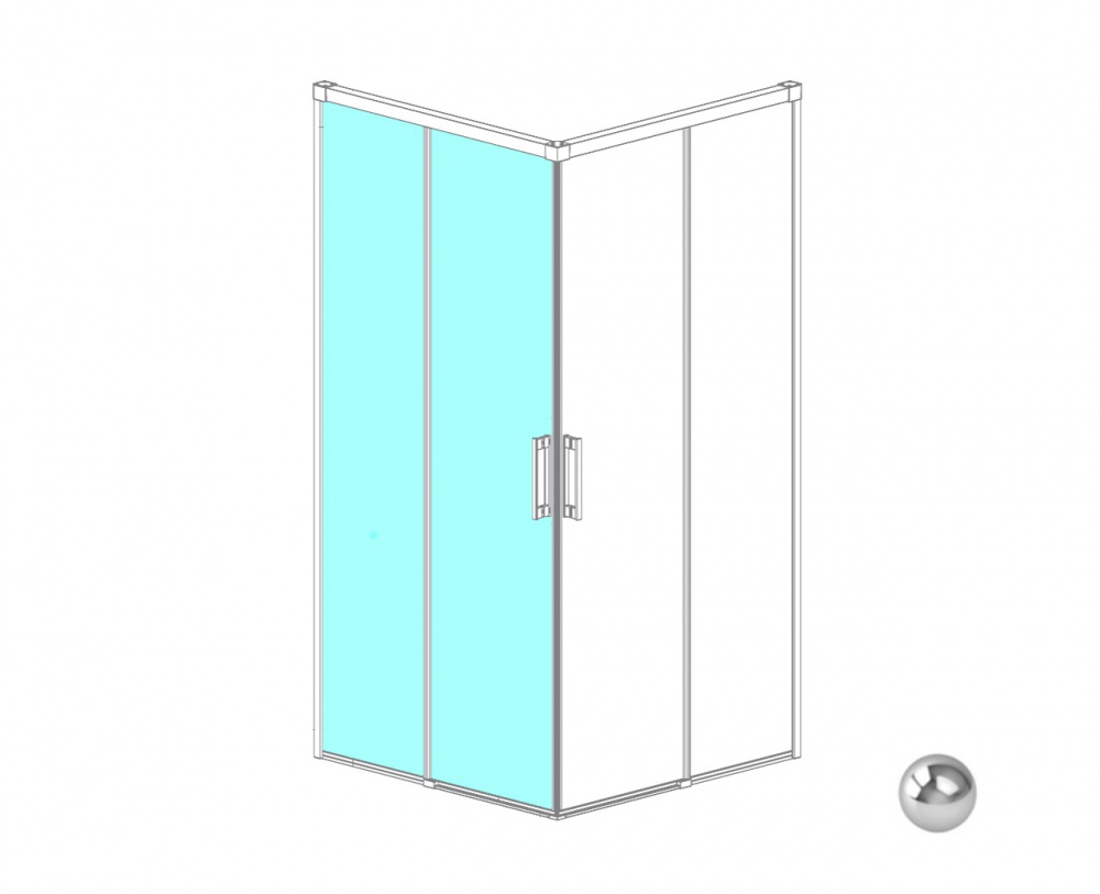 RADAWAY IDEA KDD 90 L Дверь раздвижная, 900xH2005 мм, хром/прозрачное
