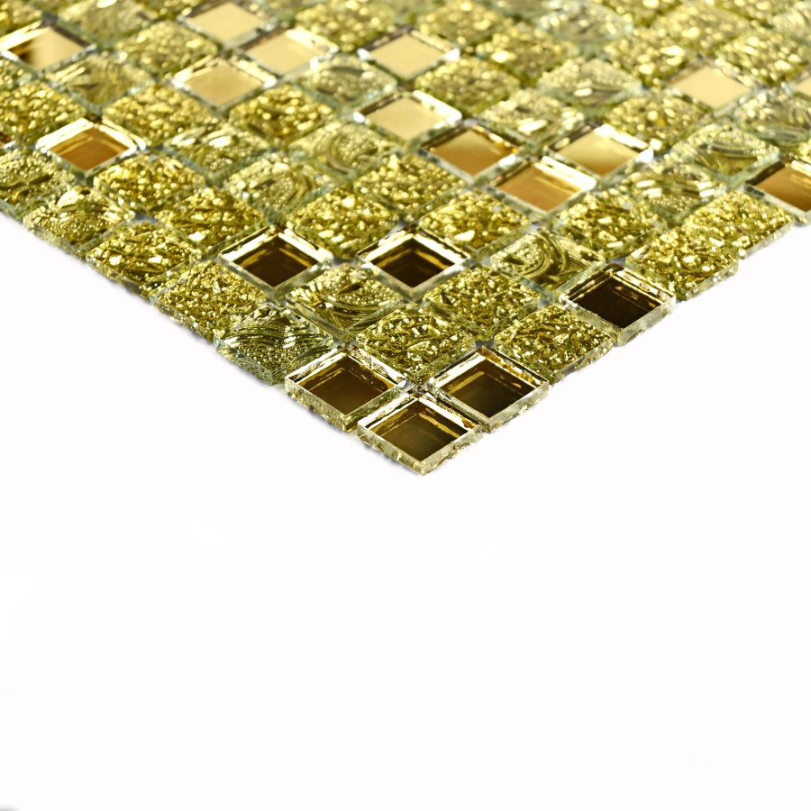 Плитка декоративная стеклянная Mirror gold/Зеркальное золото 300*300