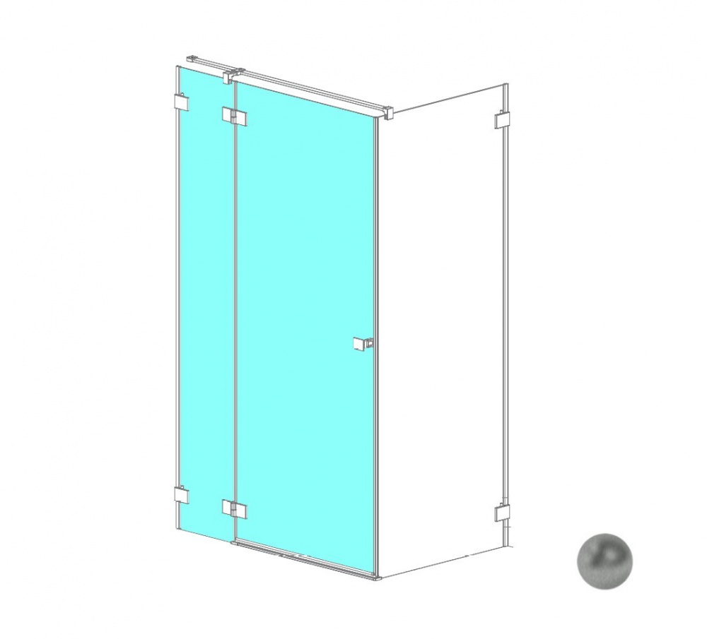 RADAWAY Essenza Pro KDJ door 100 L Дверь с неподвиж.1000х2000 мм, 91 никель брашированный/прозрачное