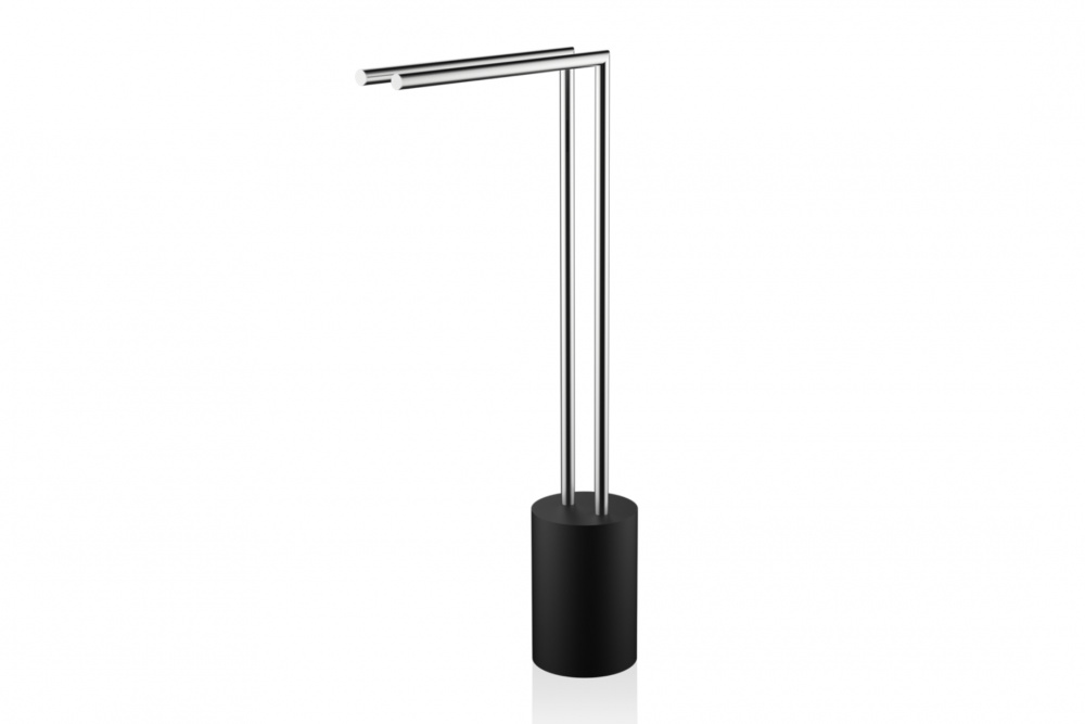 DW STONE HT 2 Полотенцедержатель, напольный, 81x14x41 см, Черный матовый/матовая сталь