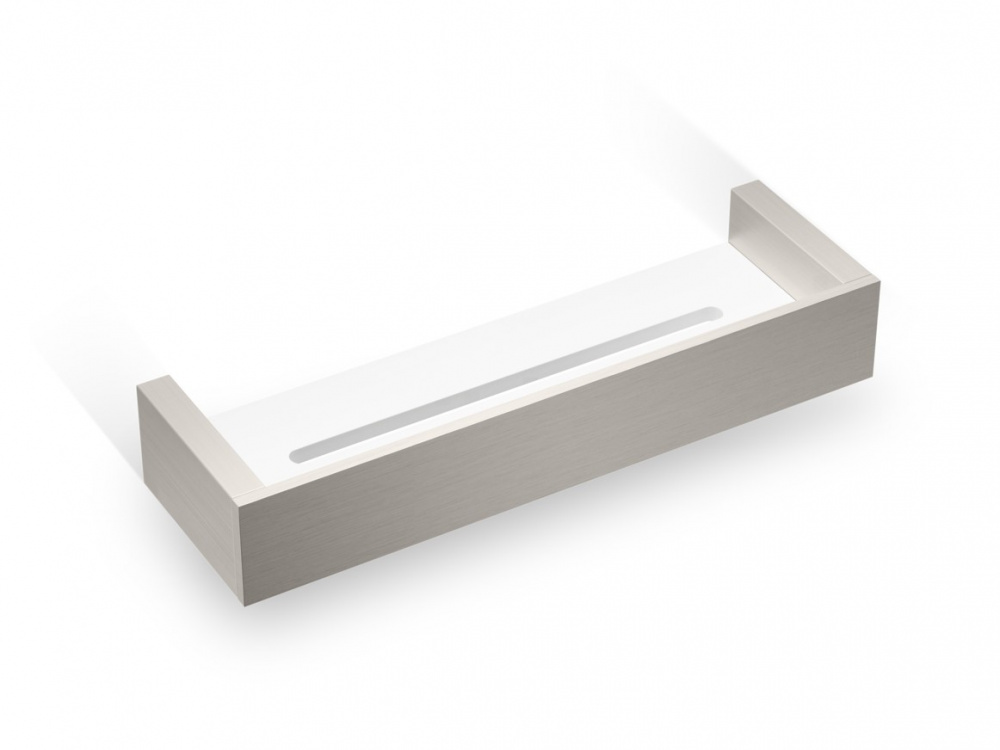 DW BK DA30 Полка для душа, 5x30x9 см, Хром/Акриловое стекло белое