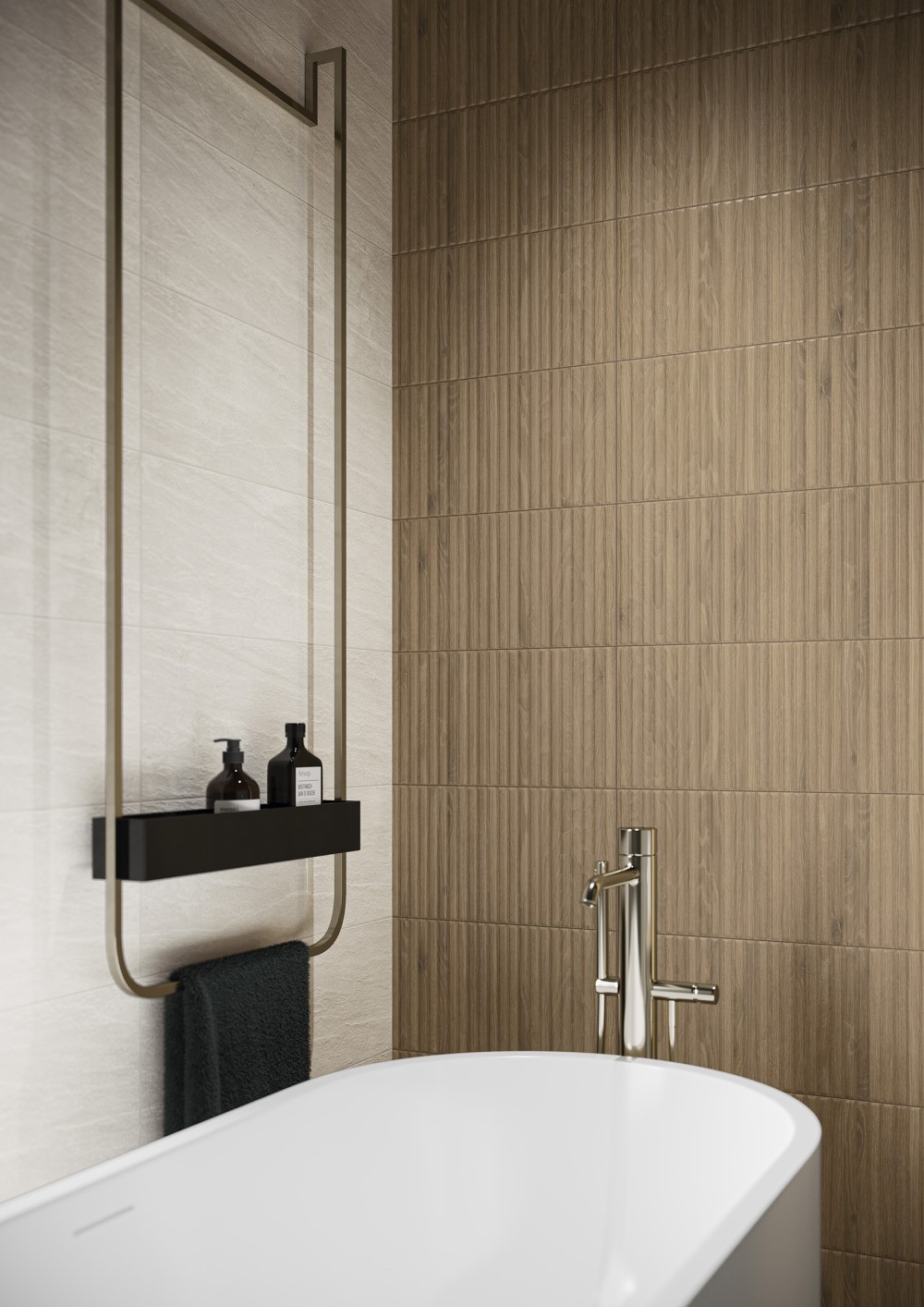 Плитка Ceramika Paradyz Молто графитовая структурная ректификат 25x75 (1,3) арт. 76105