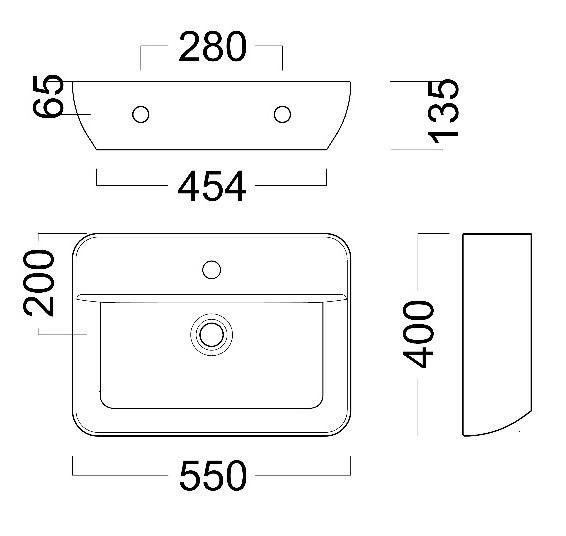 PLR.wb.55.02 Раковина Plaza/Плаза подвесная 55, белая глянцевая арт. 117265
