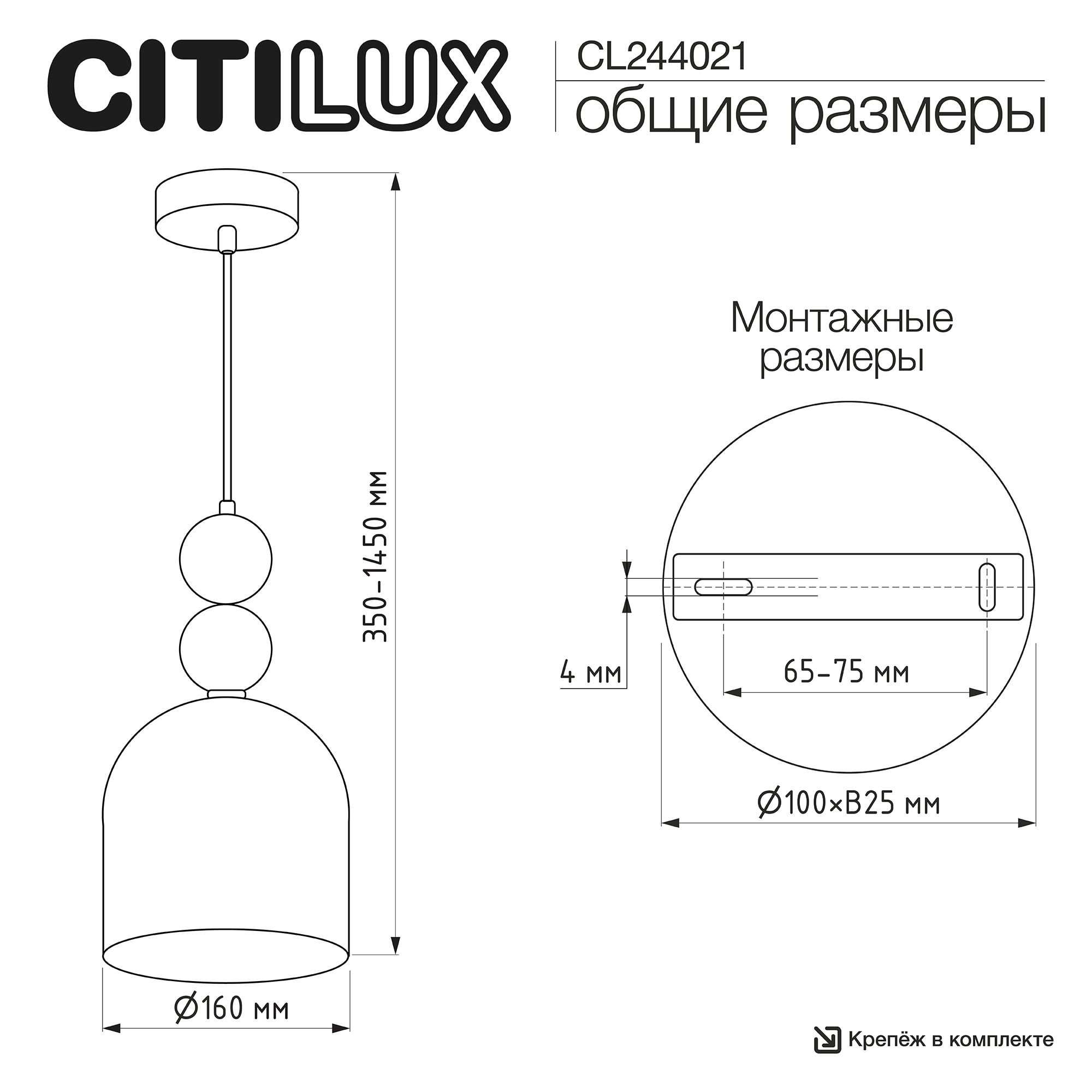 Citilux TENDY CL244021 Подвесной светильник арт. 89723