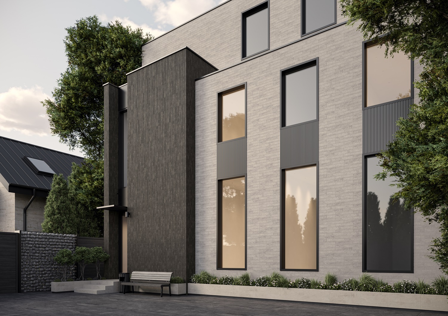 Плитка фасадная Ceramika Paradyz Карризо Серая Полоска Микс структурная 40x6,6 (0,79)