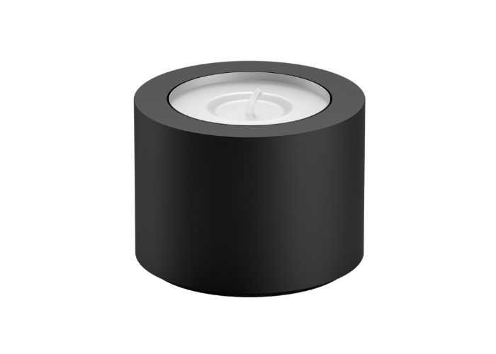 DW STONE TLH Подсвечник настольный, Н4x5.5x5.5 см, Черный матовый