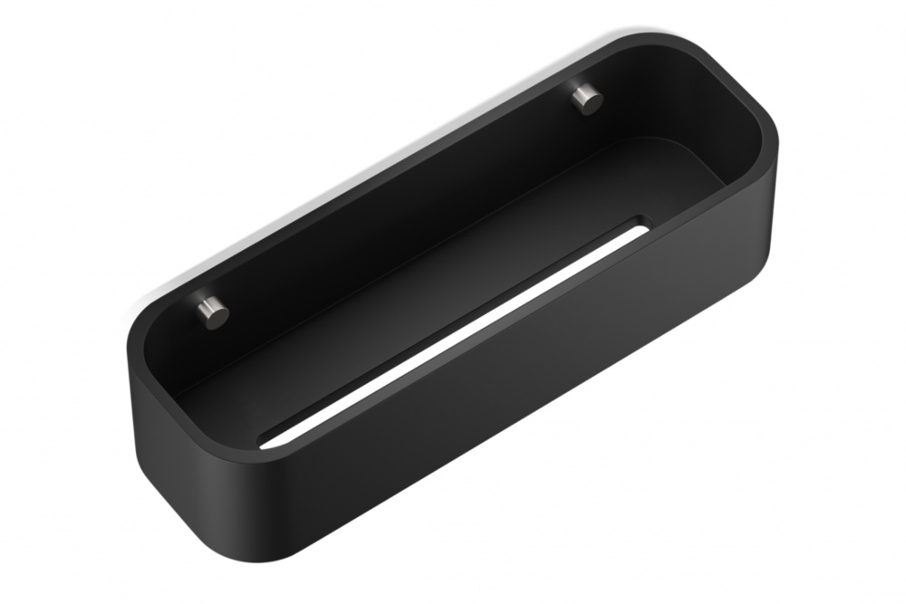 DW STONE DCT30 Полочка для душа 7x30x10 см, Черный матовый/матовая сталь