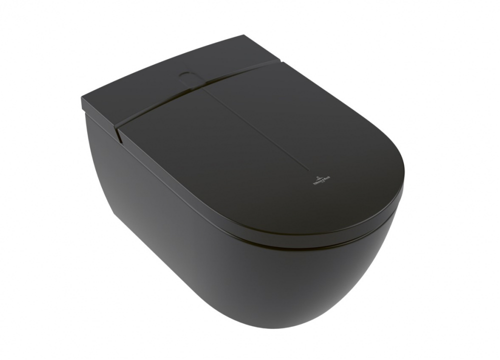 VB ViClean-I100 Унитаз биде DirectFlush с крышкой, 385x400x595 мм, R7 Pure Black CeramicPlus арт. 37712