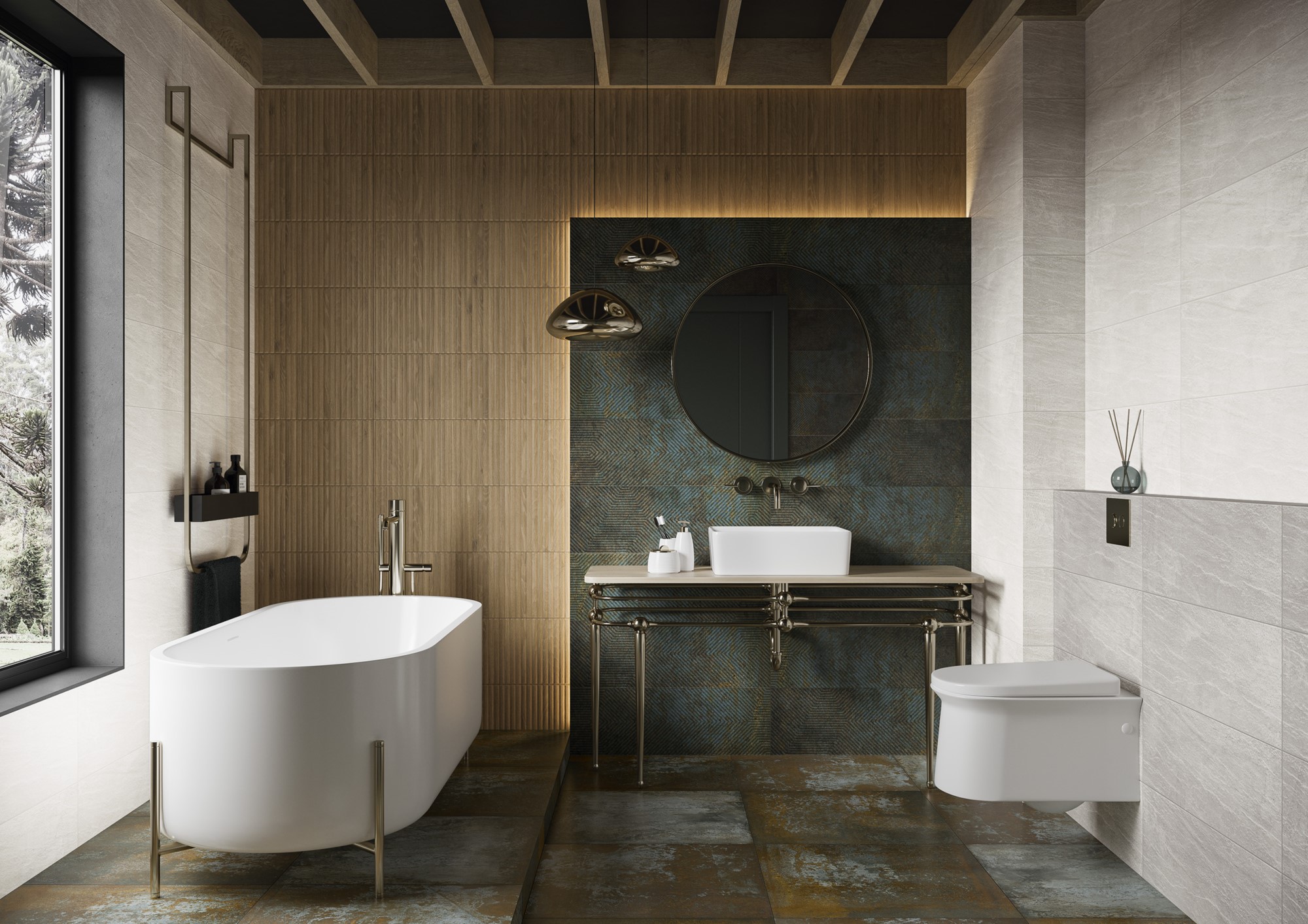 Плитка Ceramika Paradyz Молто графитовая структурная ректификат 25x75 (1,3) арт. 76105