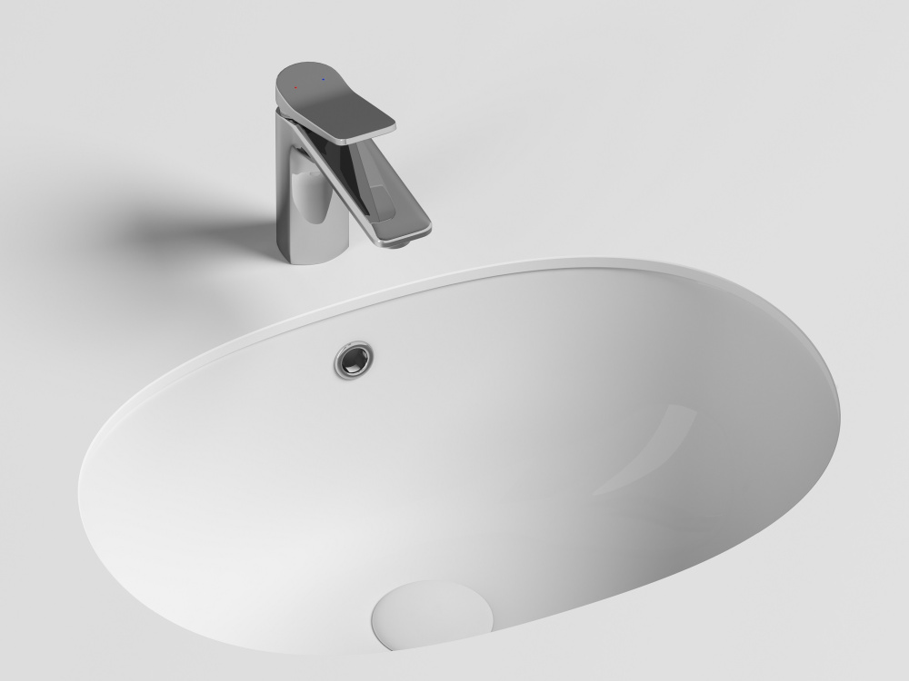CERAMICANOVA Element Раковина встраиваемая снизу с переливом, 565х385х210 мм, белый