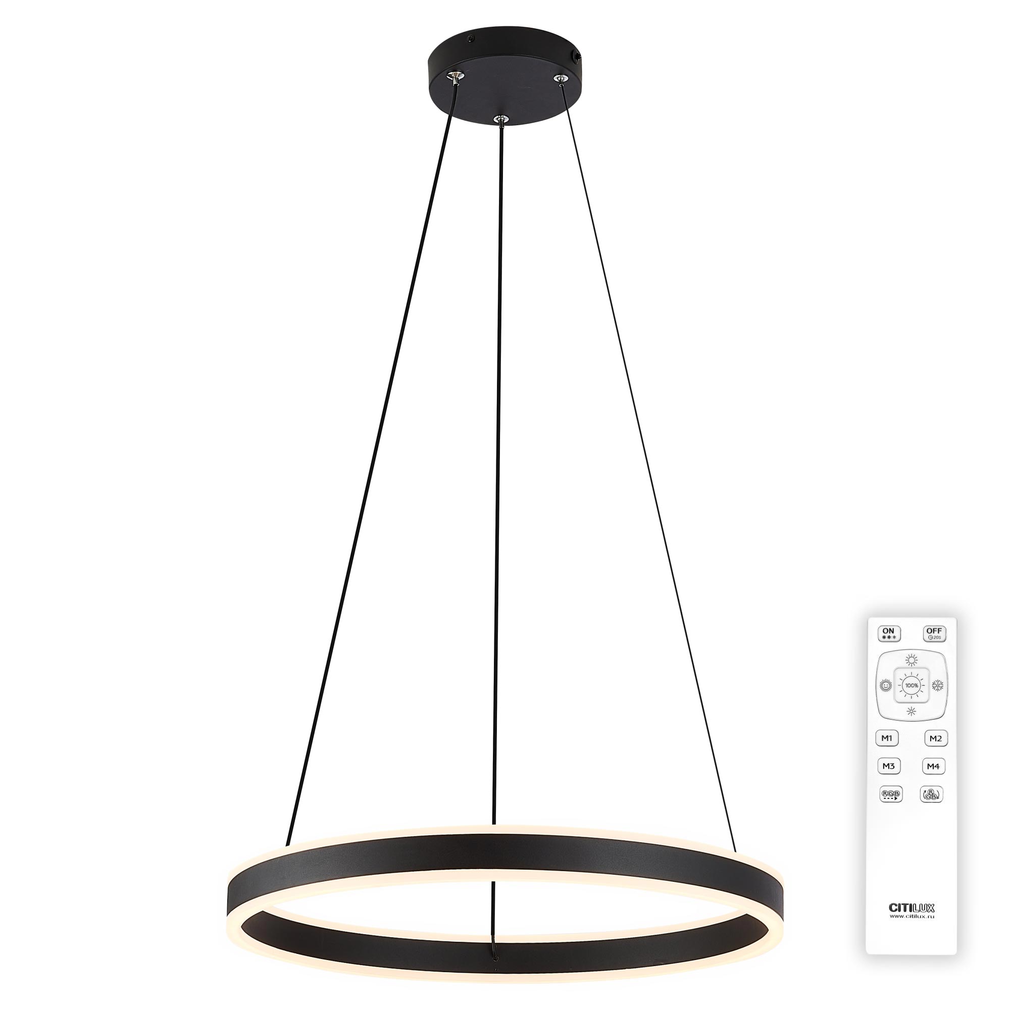 Citilux Дуэт CL719501 LED Люстра подвесная с пультом Чёрная арт. 88804