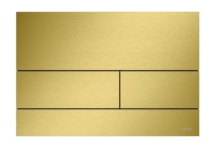 TECEsquare II Панель смыва металлическая с двумя клавишами, антипятна, Brushed Gold Optic PVD