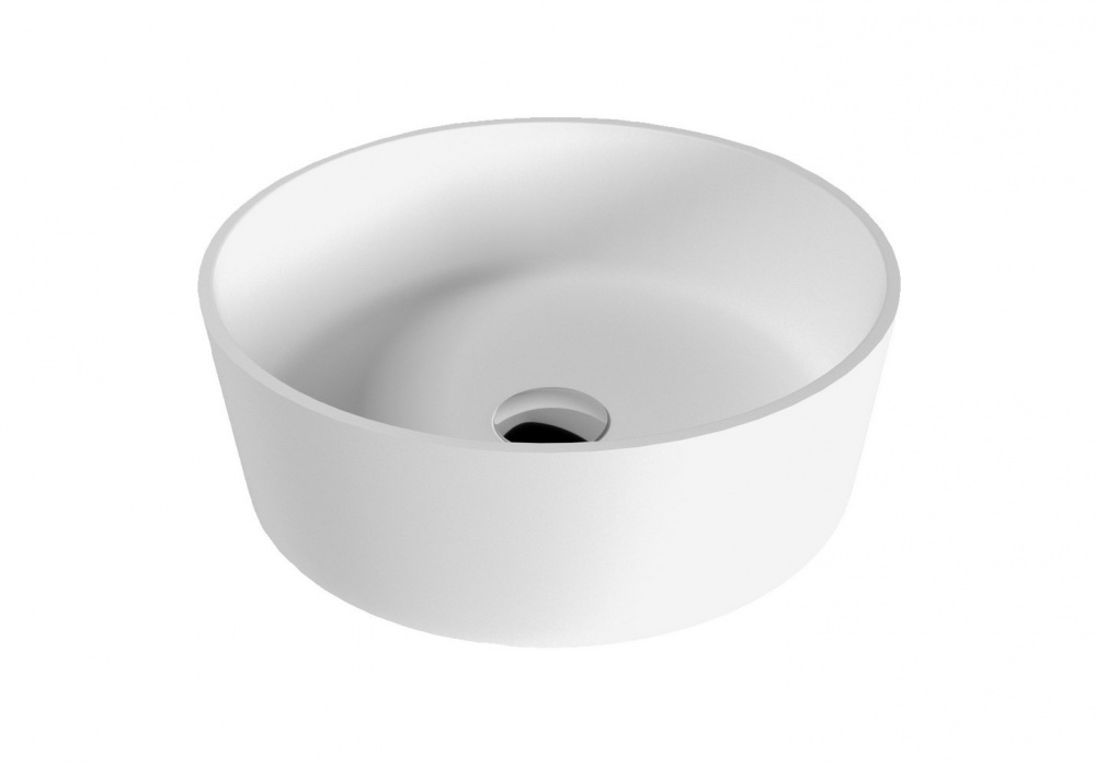 WHITECROSS Agate Раковина накладная, ø40,5хH13,5 см, SolidSurface белый матовый арт. 37054