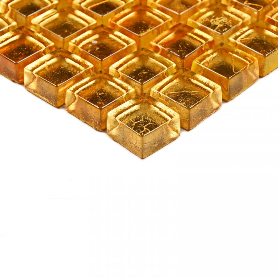Плитка декоративная стеклянная Classik gold/Золотая классика 15*15 305*305