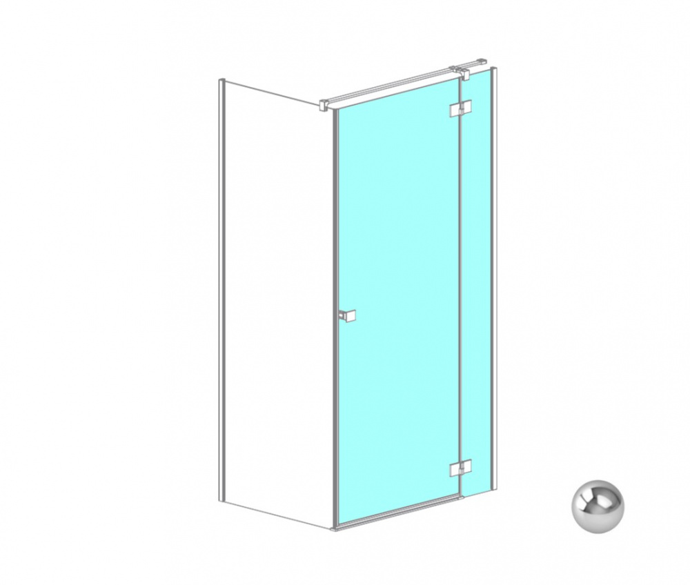 RADAWAY Essenza KDJ door 100 R Дверь, 972-987xH2000 мм, хром/прозрачное