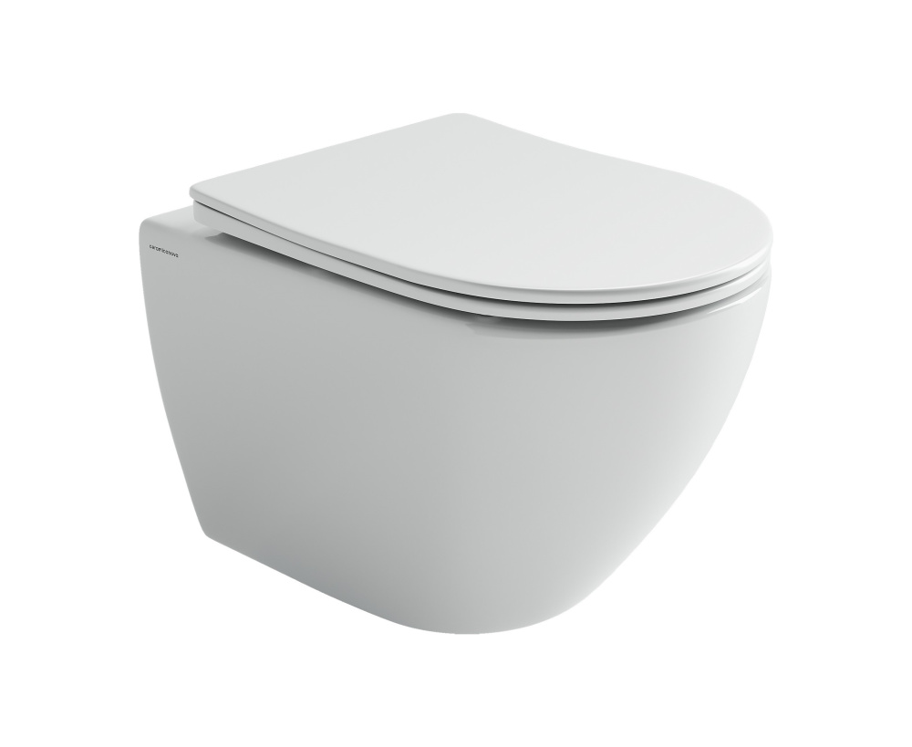 CERAMICANOVA MIA Унитаз подвесной торнадо 36х52 см, с крепежом, сиденье-крышка микролифт, белый арт. 77746