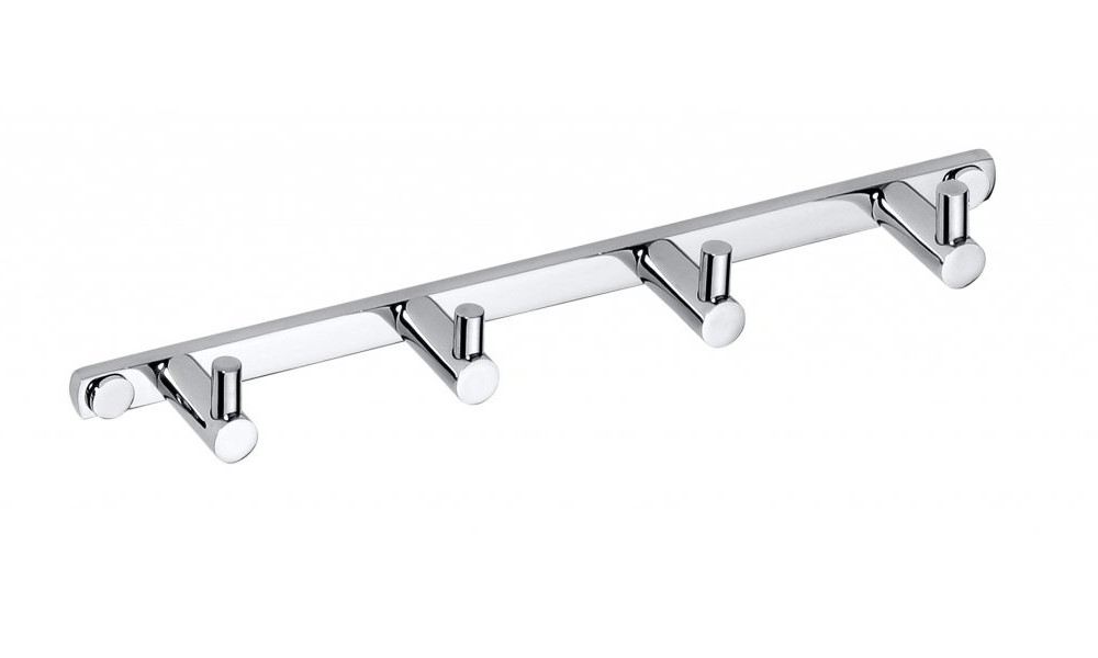 BEMETA OMEGA Вешалка-планка с 4-мя крючками 270x25x40 мм, хром