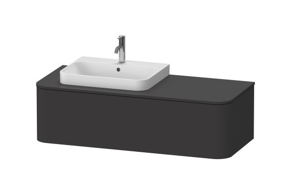 DURAVIT Happy D.2 Plus Тумба для столешницы с подсвет, 1300х550 мм,орех/80 Graphite Super Matt арт. 33770