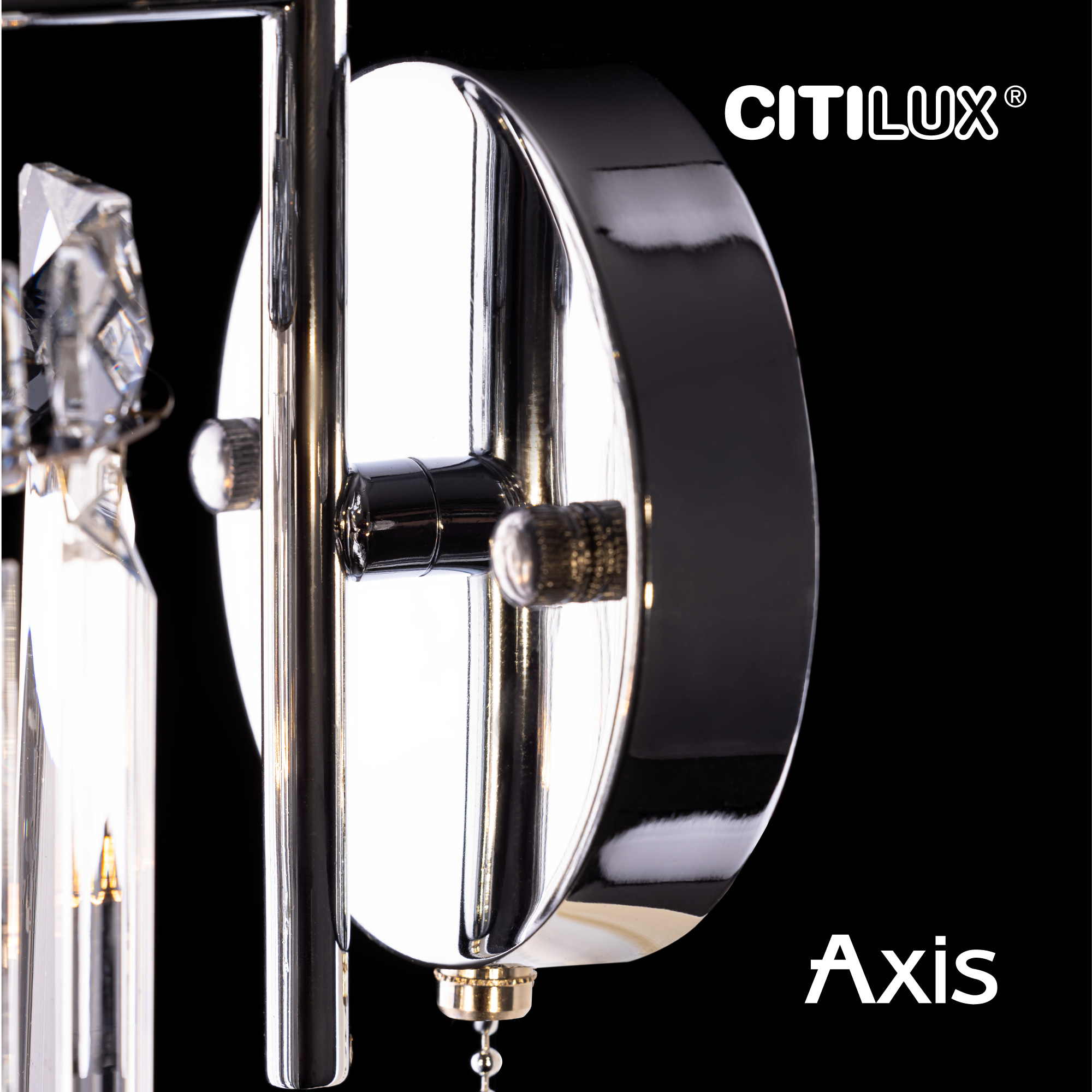 Citilux AXIS CL313411 Бра хрустальное с выключателем Хром арт. 89228