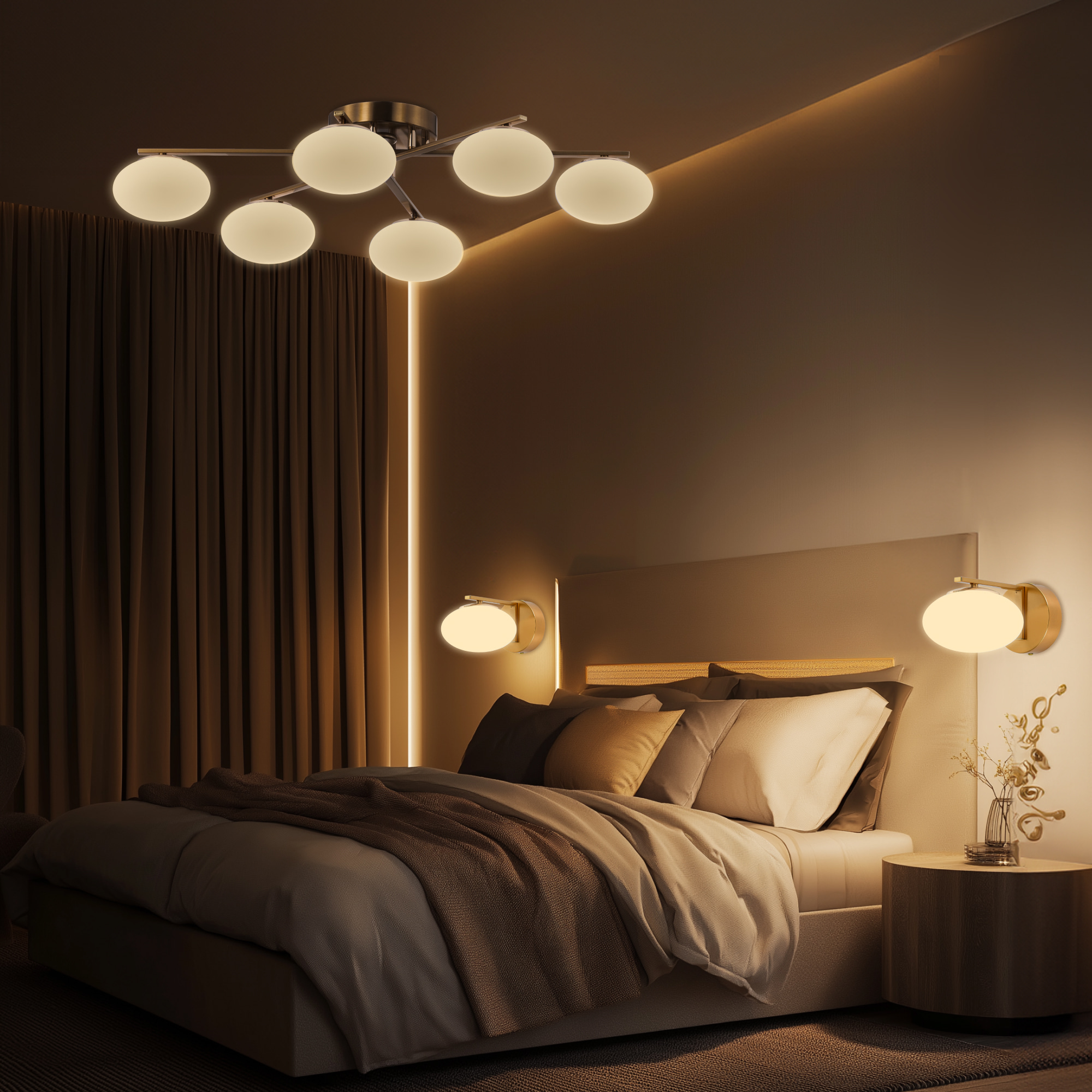 Citilux ATMAN SMART CL226A163 LED RGB Умная люстра Бронза арт. 89436