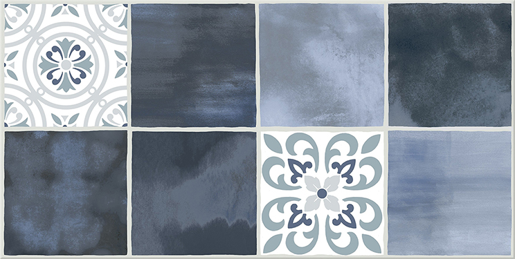 Glam Плитка настенная Indigo Ornament 1 63x31,5 арт. 22168