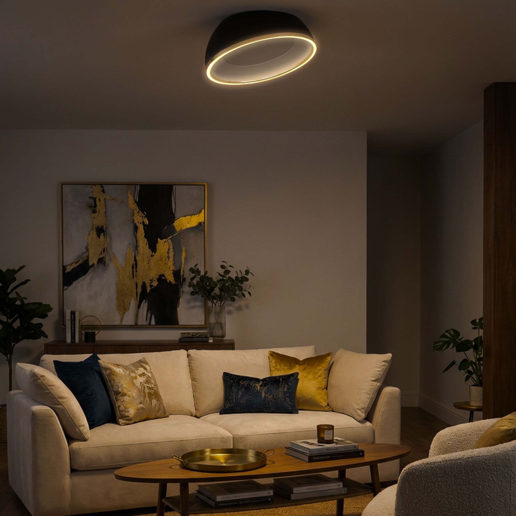 Citilux FLOOM CL736151 Светильник потолочный с пультом Чёрный+Золото арт. 89794