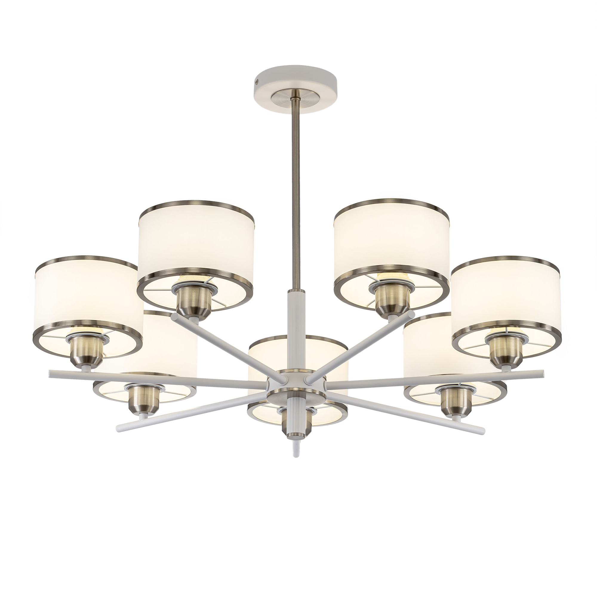 Citilux ALTON CL421272 Люстра на штанге с абажурами Белая арт. 89530