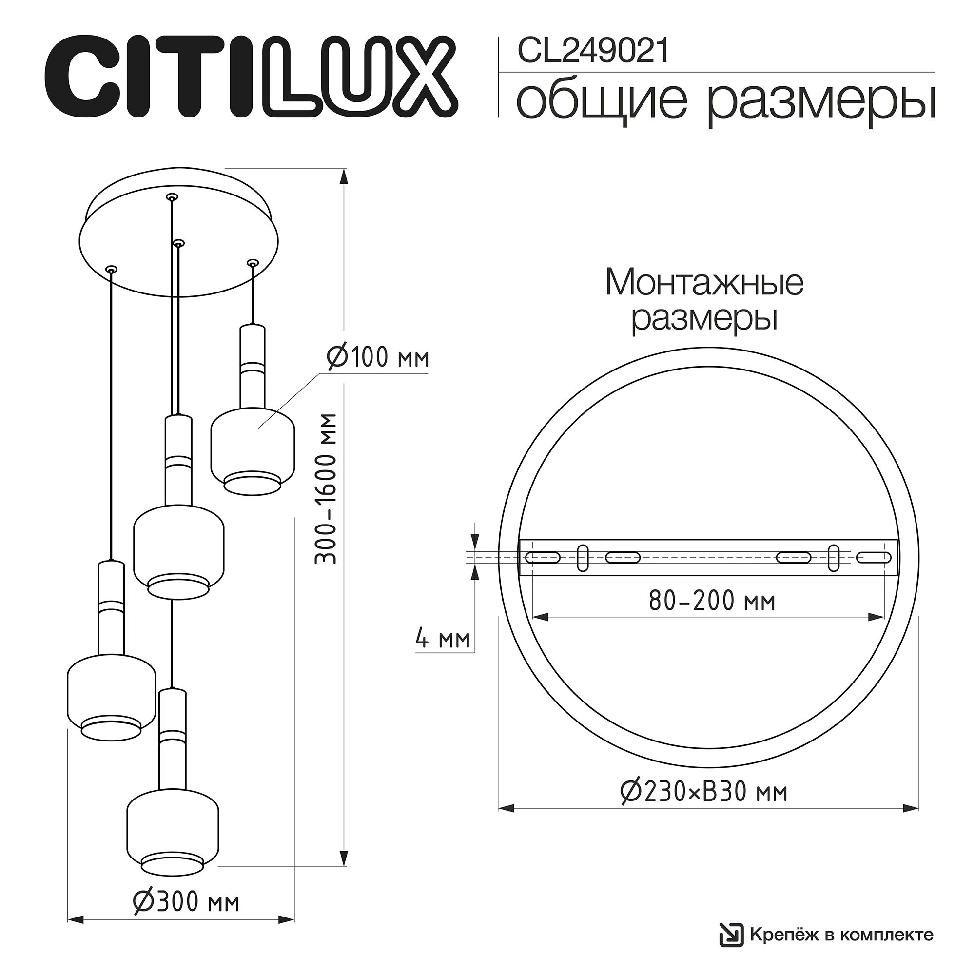 Citilux LASS CL249021 LED Подвесной светильник арт. 114642