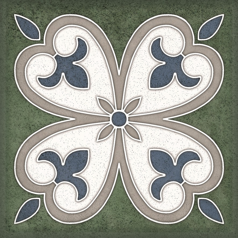 Керамическая плитка Смальта декор зеленый / Плитка Smalto décor 4 verde 15*15