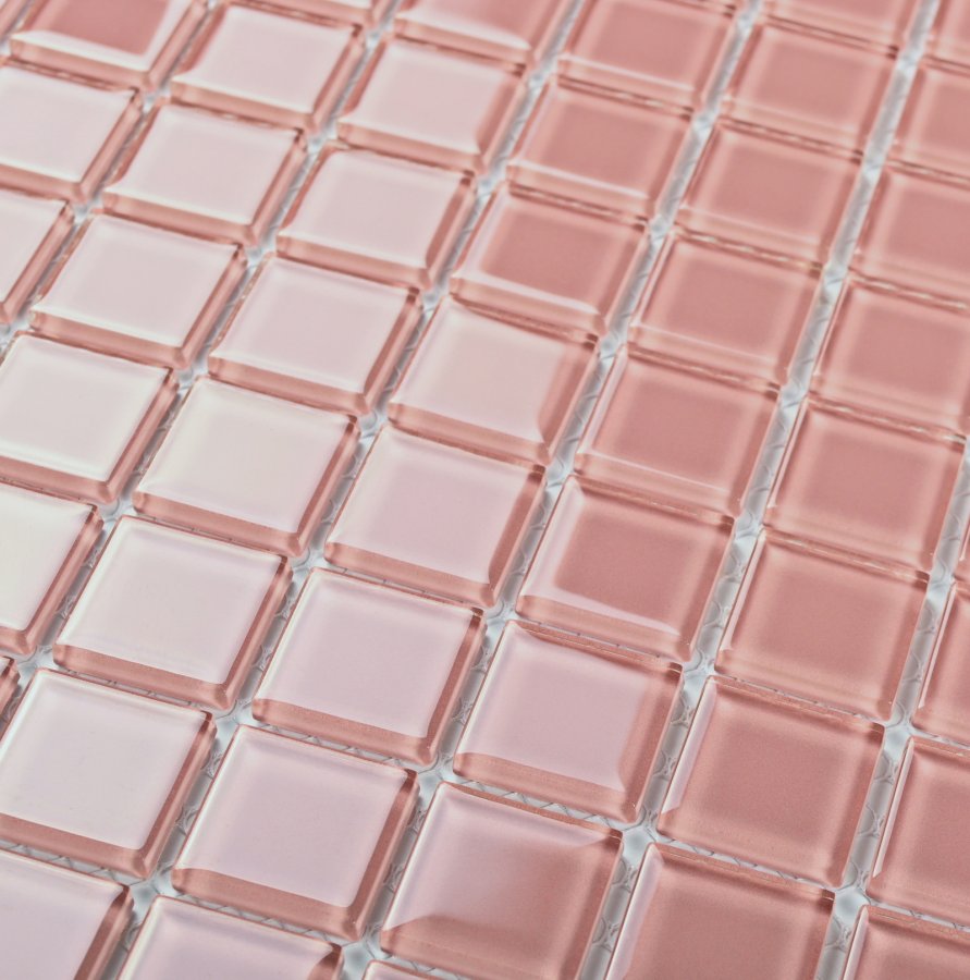 Плитка декоративная стеклянная Pink glass/Розовое стекло 4*25*25 300*300