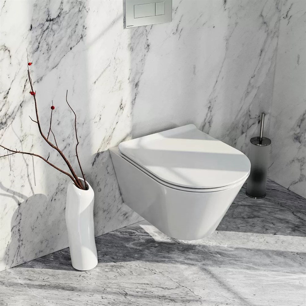 KMPMWc53GWh2 Унитаз Plaza Modern/Плаза Модерн подвесной безободковый, белый глянцевый арт. 121584