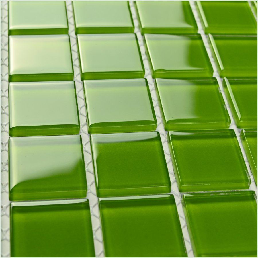 Плитка декоративная стеклянная Green glass/Зелёное стекло 4*25*25 300*300 арт. 90560