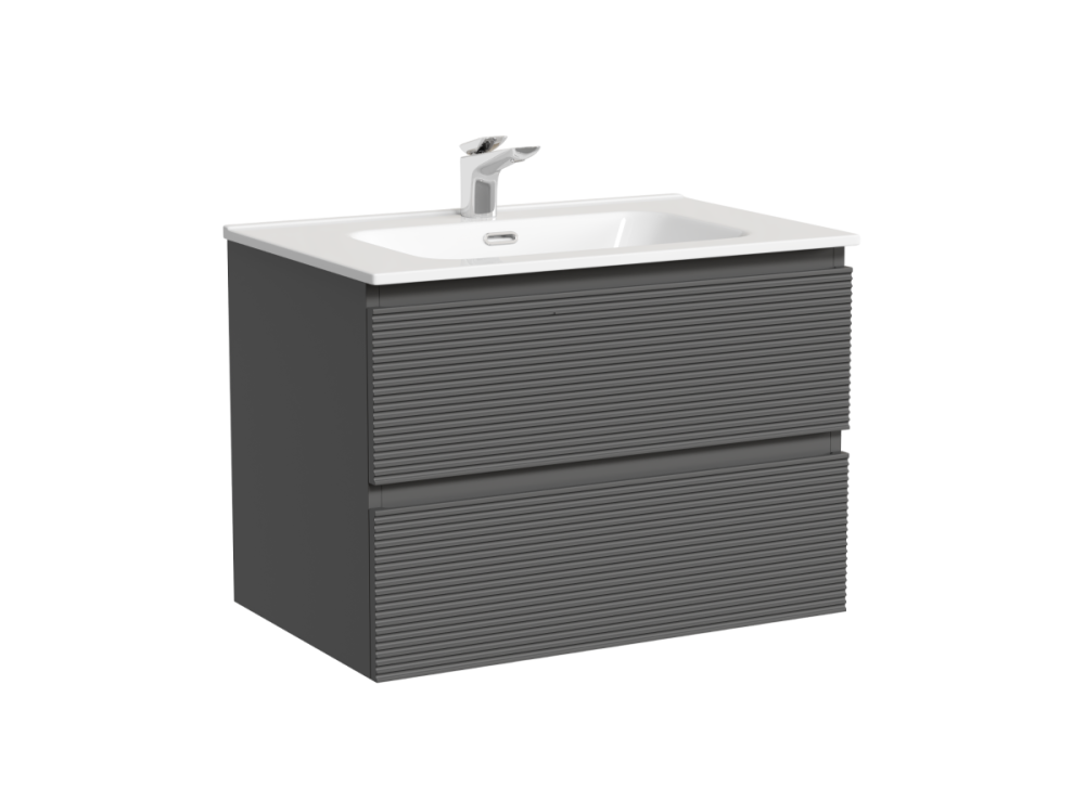 SANCOS Folk Тумба подвесная два ящика, доводчики, 690х445х500 мм, Grey soft