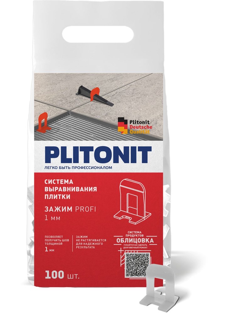 PLITONIT зажим SVP-PROFI, 1 мм., 100 шт в пакете