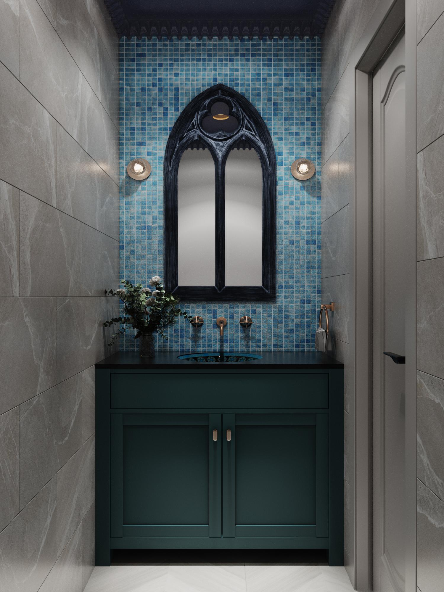 Плитка декоративная стеклянная Atlantis Blue Art/Атлантика живописно-синий 4*24*24  315*315