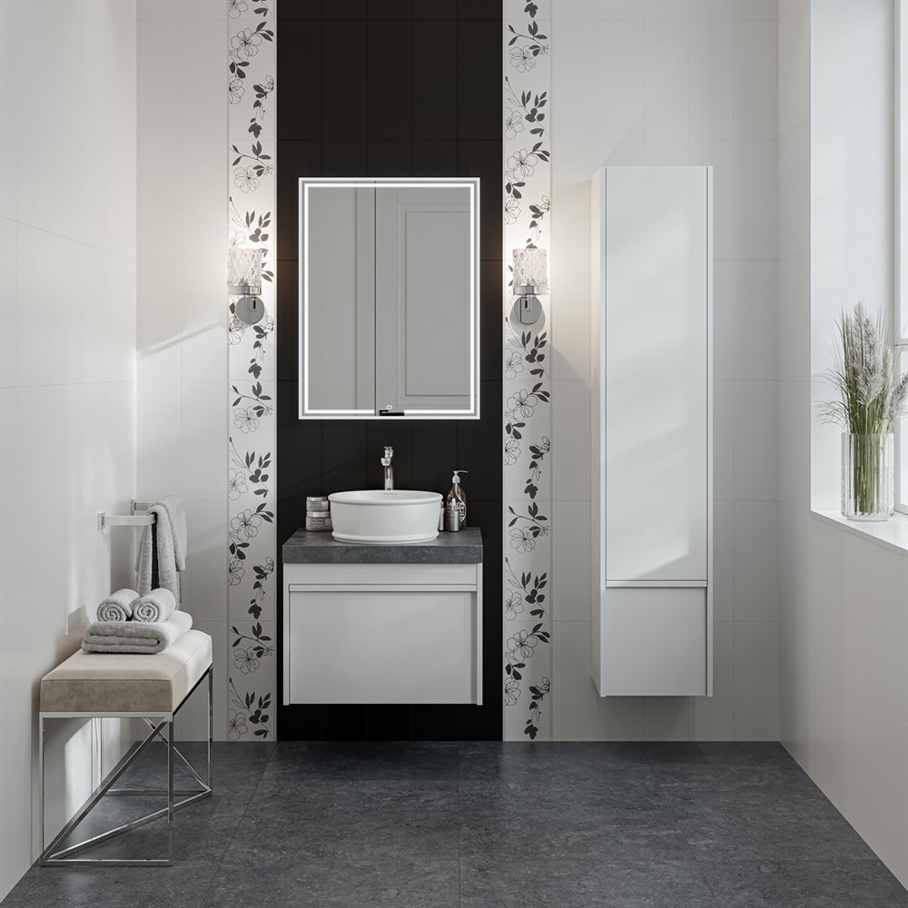 MIO.mi.60/WHT Зеркало Mio/Мио прямоугольное с диммером 60, белое арт. 125450