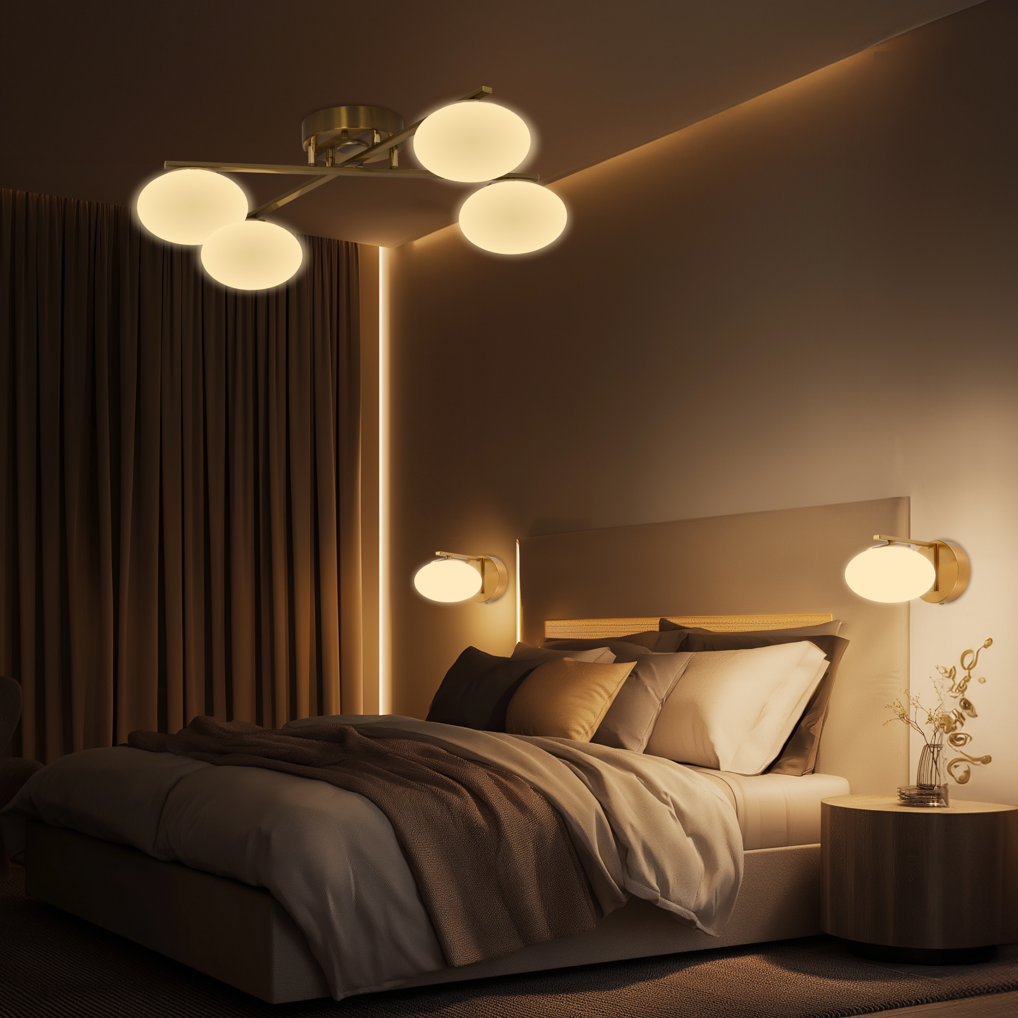 Citilux ATMAN SMART CL226A143 RGB LED Умная люстра Бронза арт. 89434