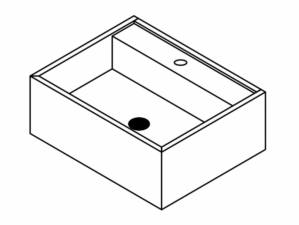 GAMADECOR ICON Раковина каменная на мебель, 60x22,8x47,7 см, без перелива арт. 36739